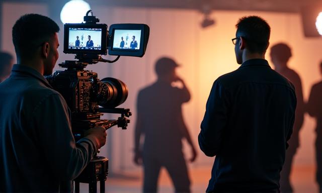 Professional videography for marketing purposes, showing a camera crew